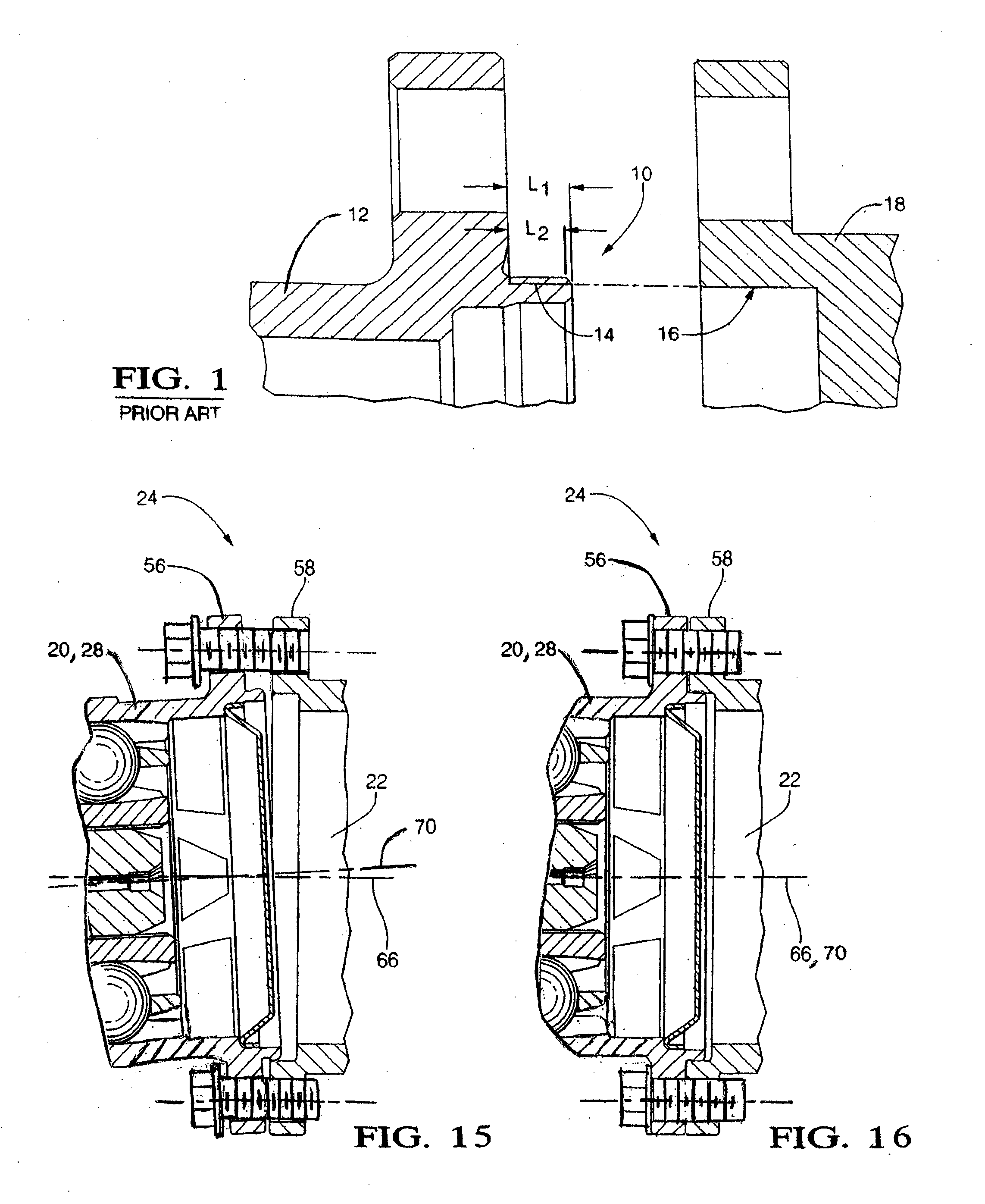 Joint assembly with centering flange