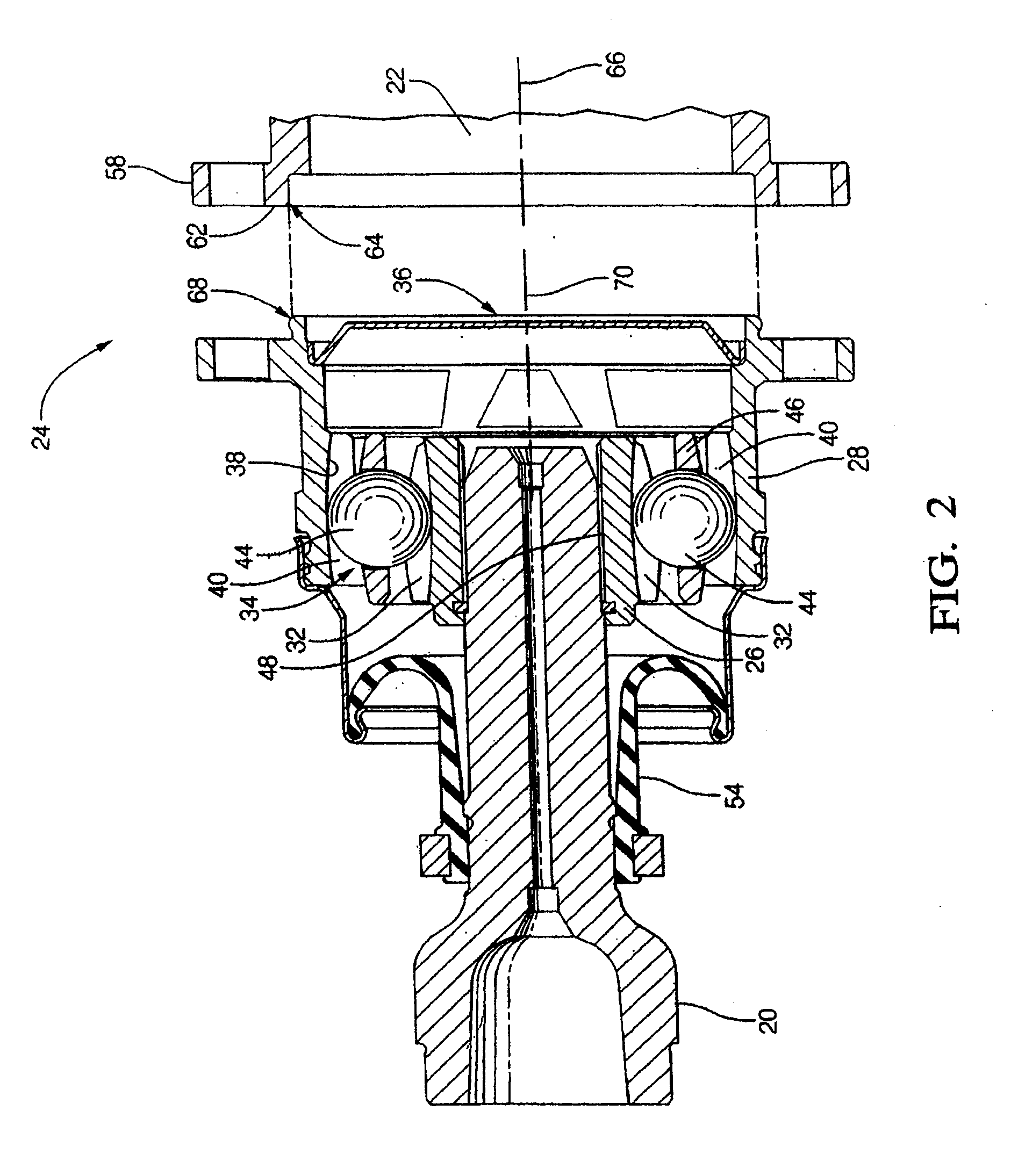 Joint assembly with centering flange