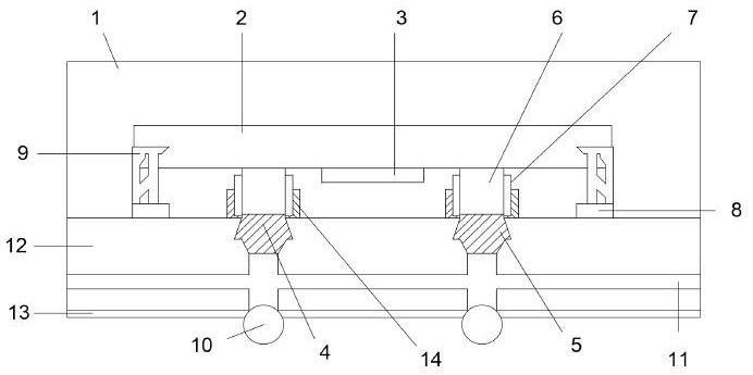 A surface acoustic filter packaging structure