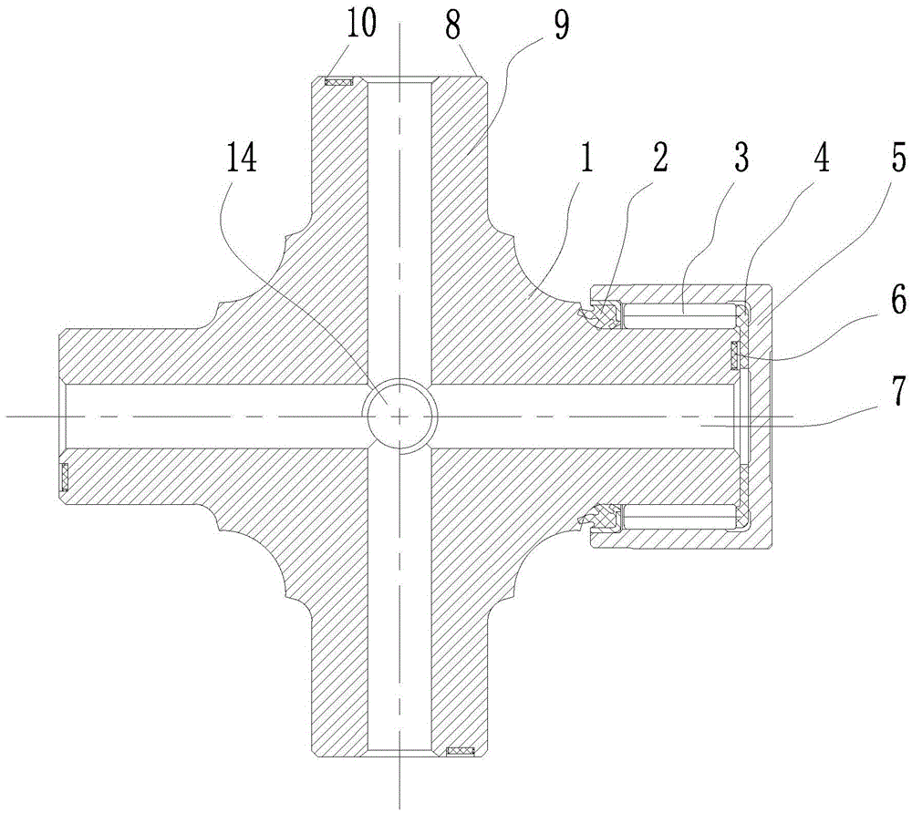 Intelligent maintenance type crossed shaft universal joint