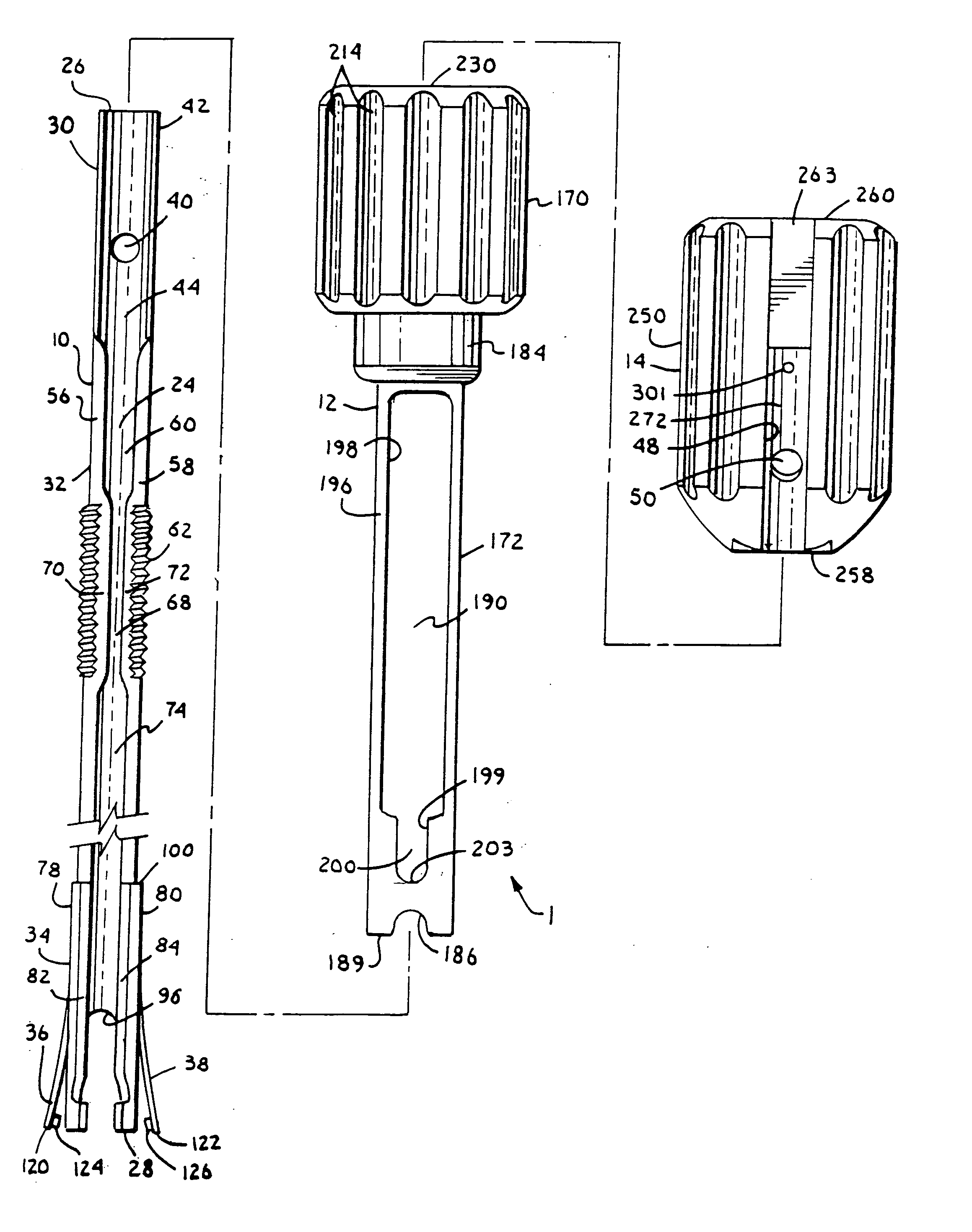 Spinal fixation tool set and method for rod reduction and fastener insertion