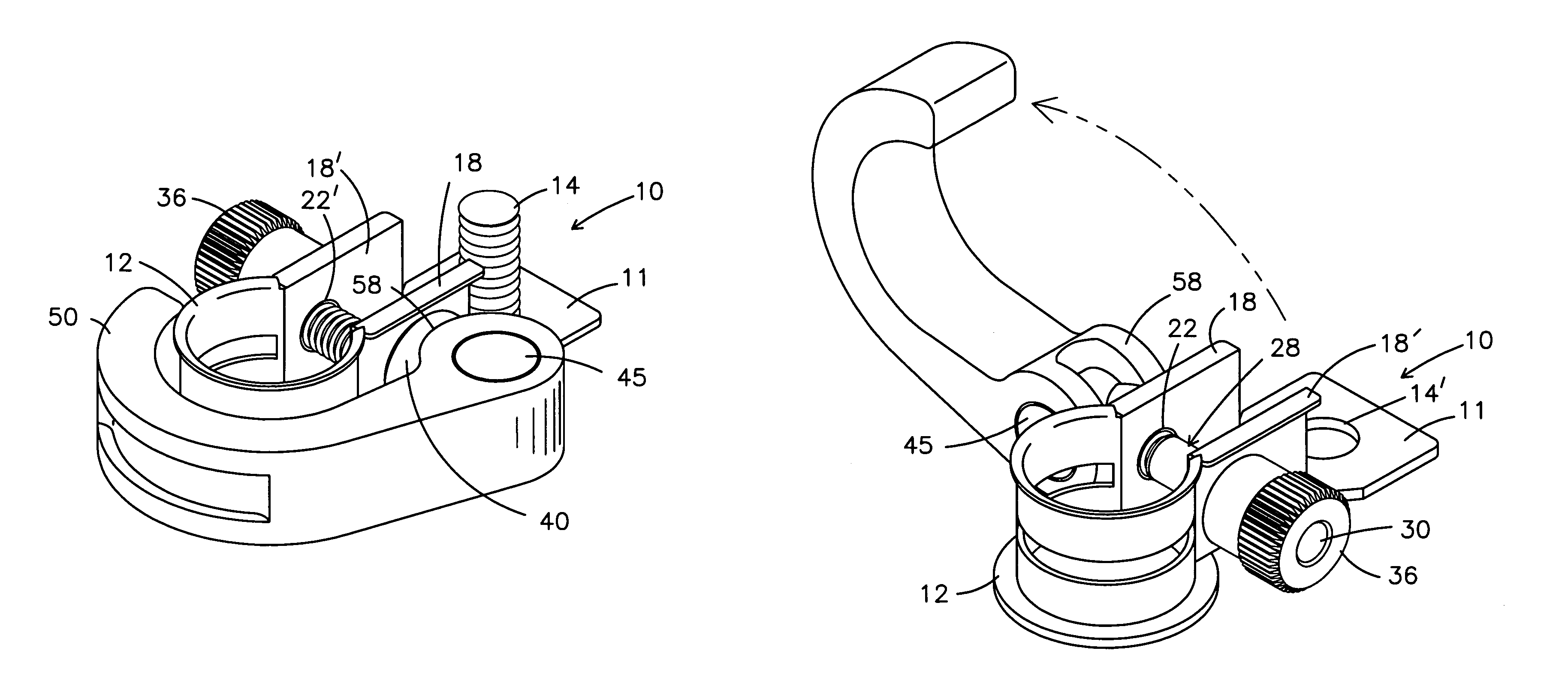 Rotatable connector for a battery cable clamp