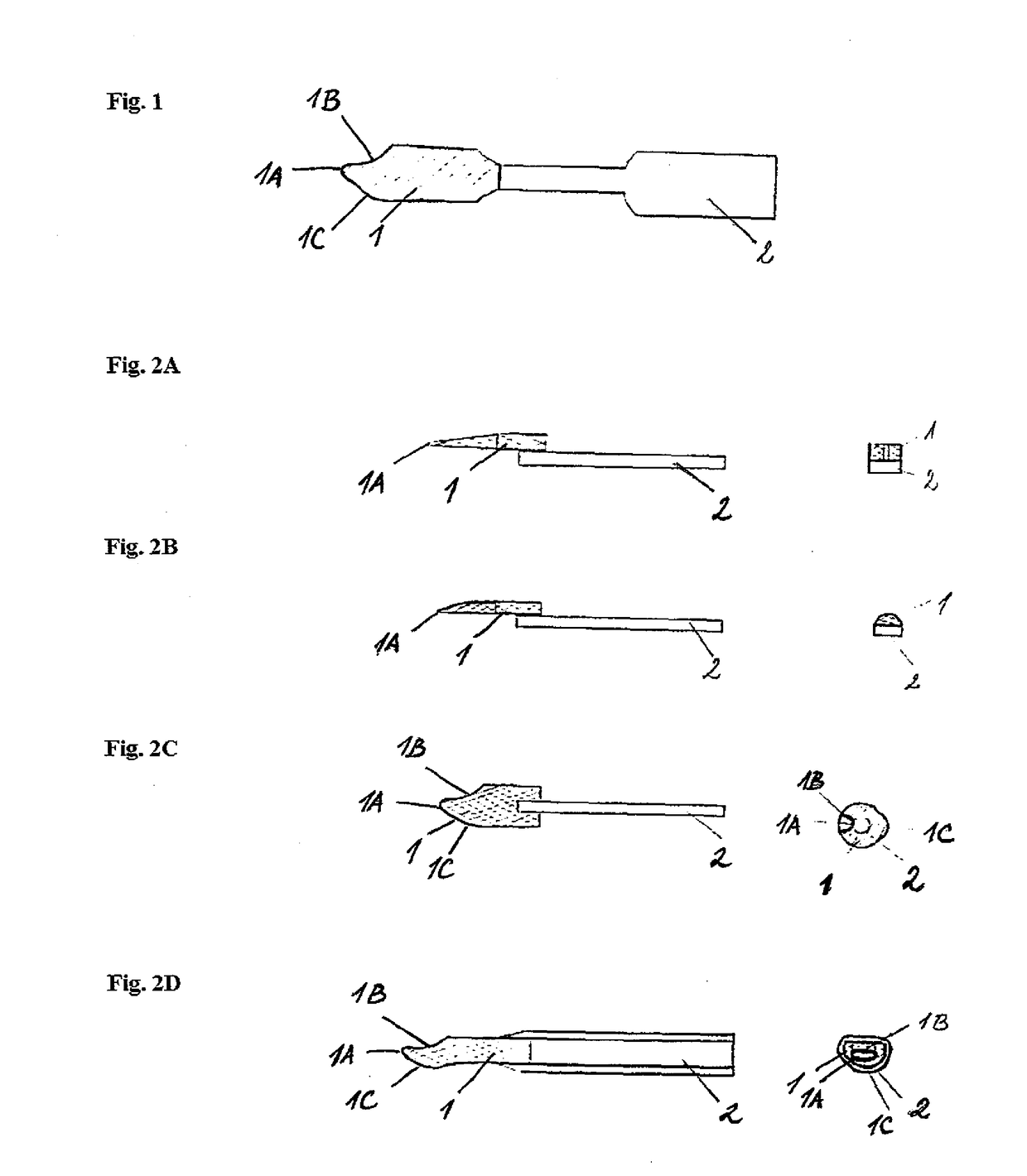 Device for a manipulation with a contact lens within an eye area and a method of manufacturing such device