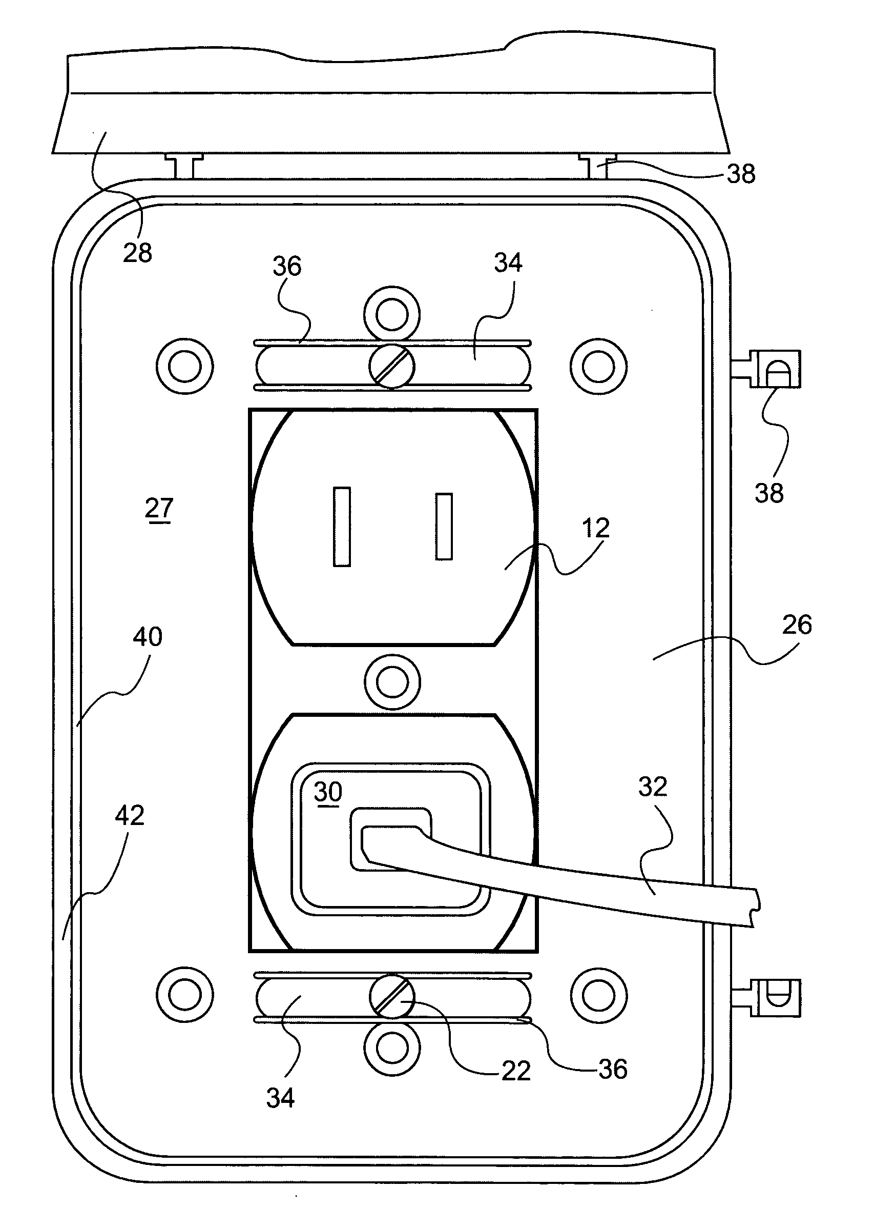 Base and electrical outlet having an expandable base mounting aperture and method for making same
