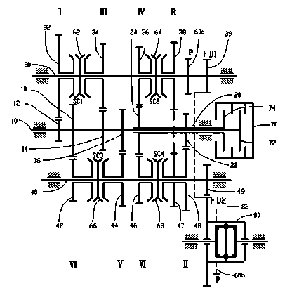 Dual-clutch automatic transmission device