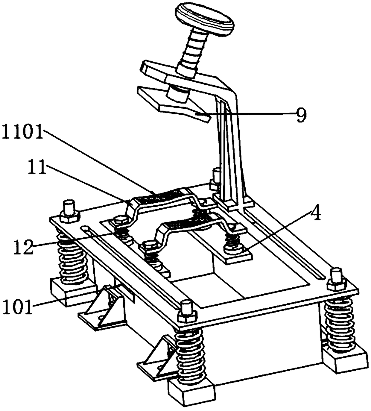 Motor damping base of multi-vibration structure