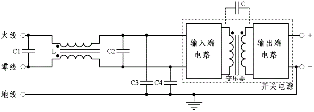 Low-noise switching mode power supply transformer and low-noise switching power supply