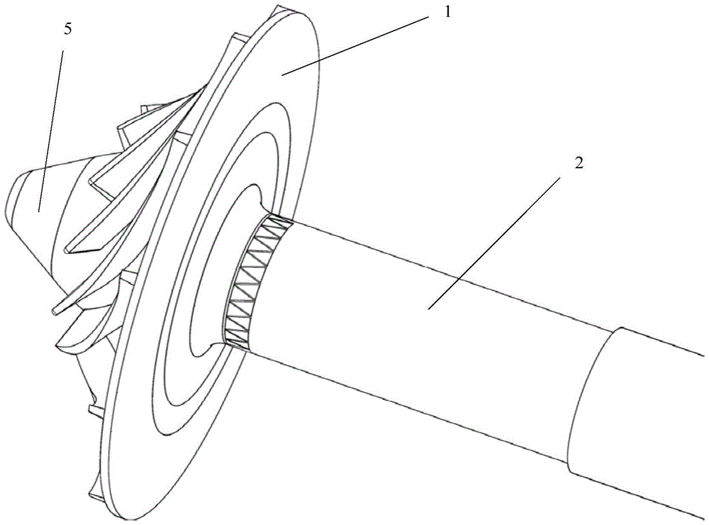 Connection device, rotor and installation method of semi-open impeller and main shaft of centrifugal compressor