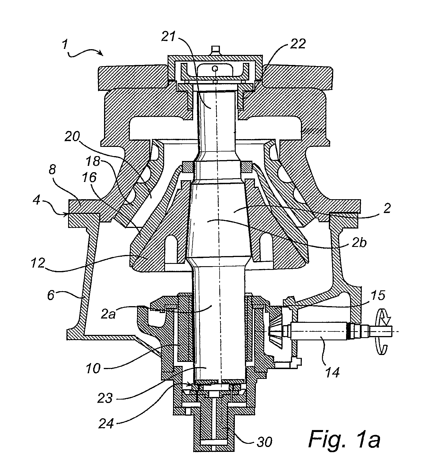 Thrust bearing for a gyratory crusher and method of supporting a vertical shaft in such a crusher