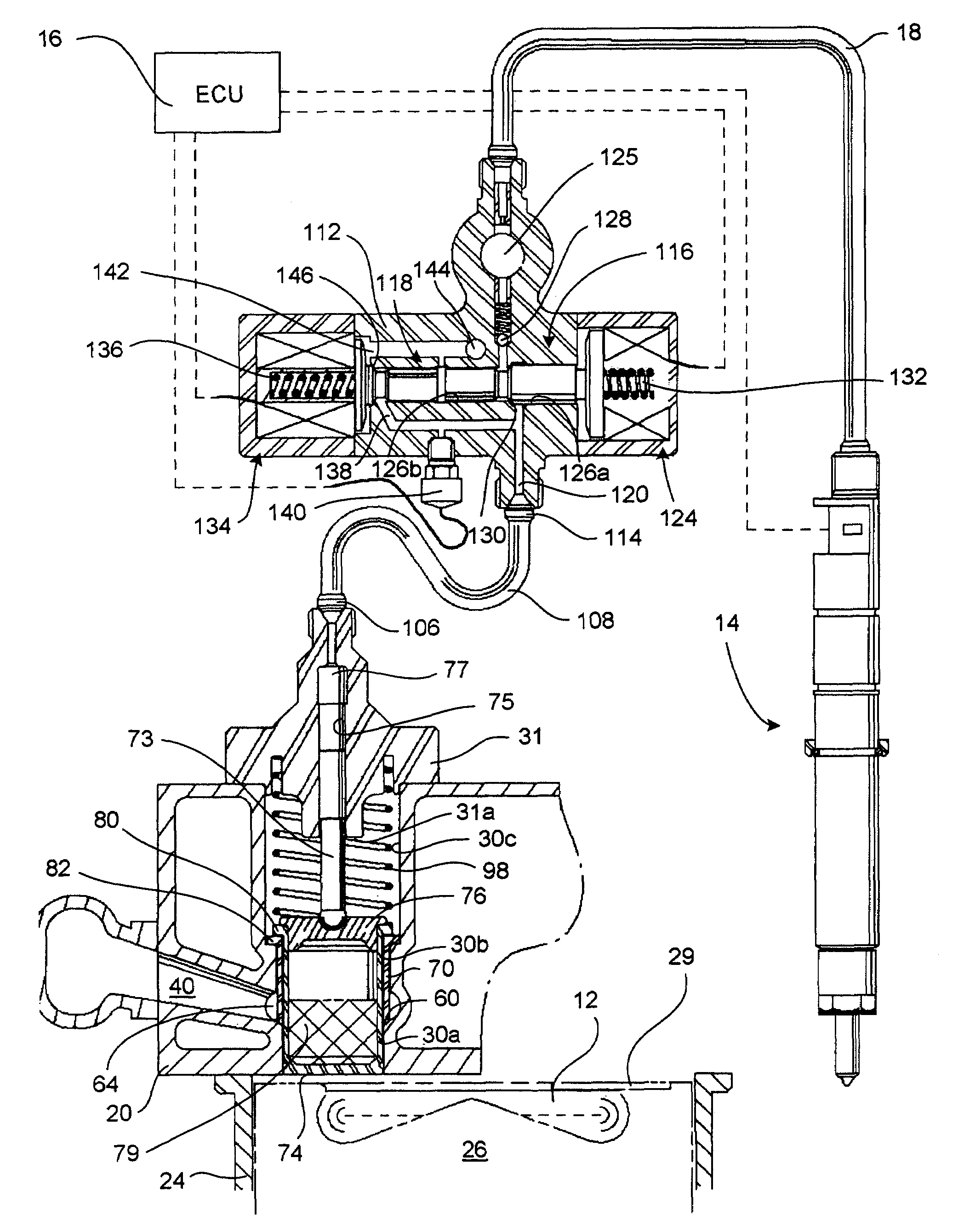 Exhaust valve arrangement and a fuel system incorporating an exhaust valve arrangement