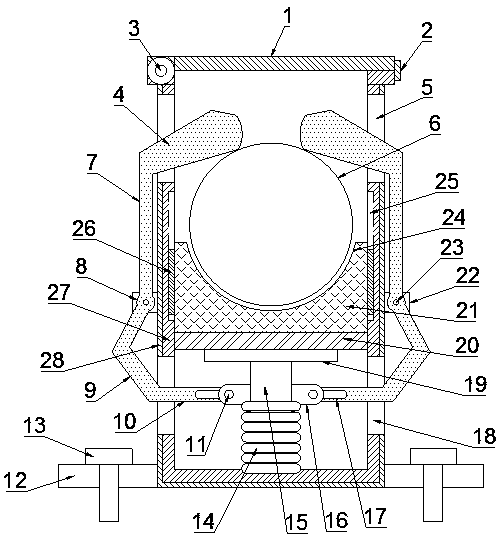 Automatic clamping type hoop device for petroleum transportation pipeline