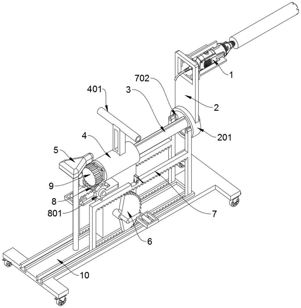 A device for punching holes in concrete walls