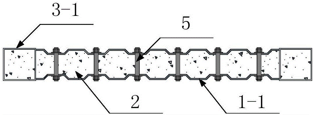 Corrugated sheet steel-concreate composite structure and computer control forming method thereof
