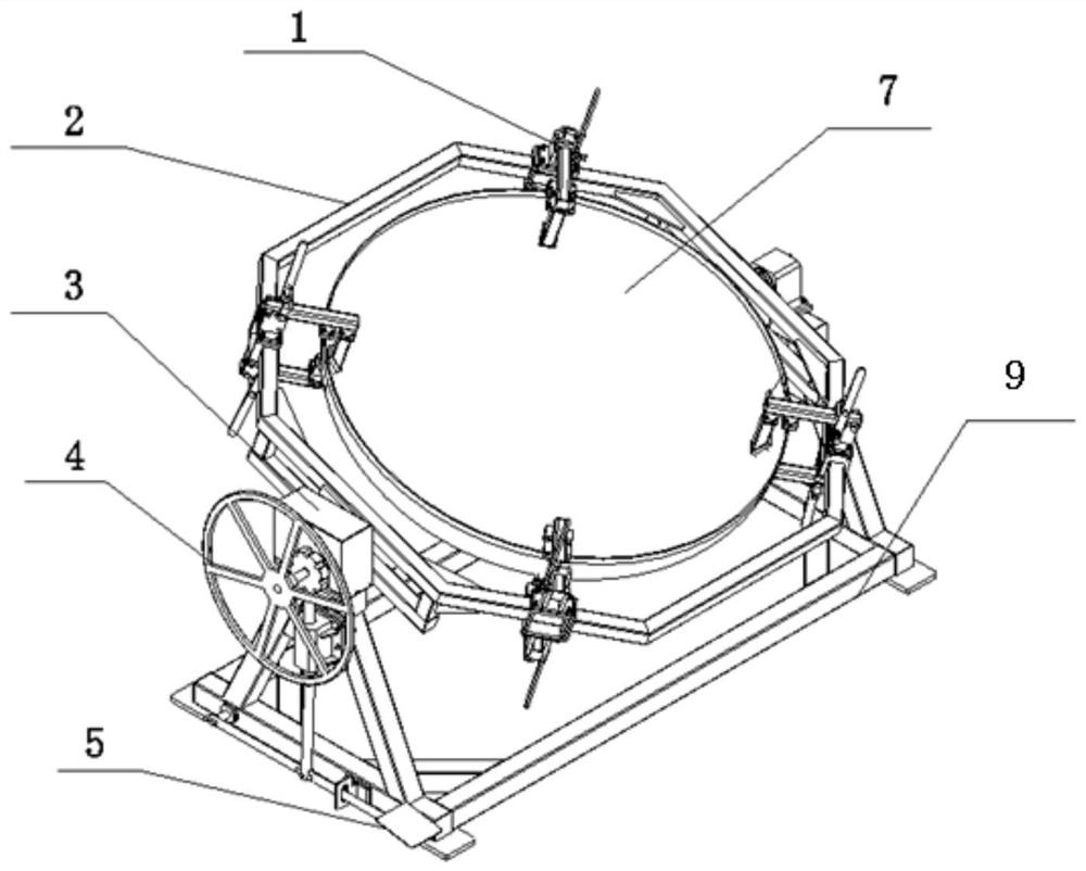 Rapid turnover device for end socket