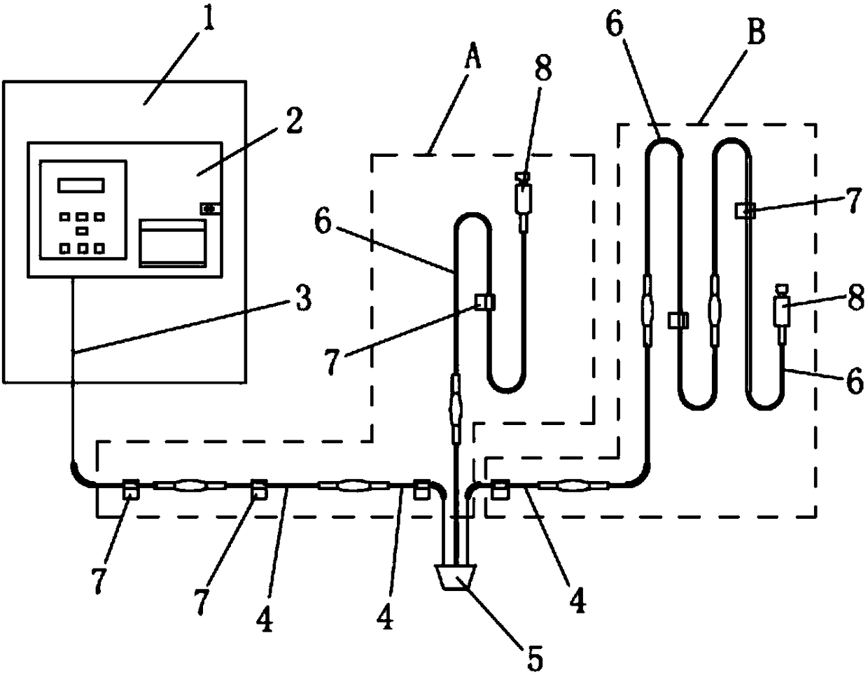 A method for installing a water leakage monitoring device for a computer room