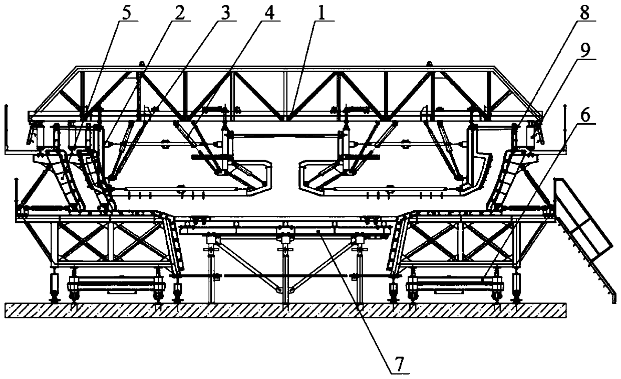 Action regulation fabricated formwork for U-box combined continuous beam segment cast-in-place