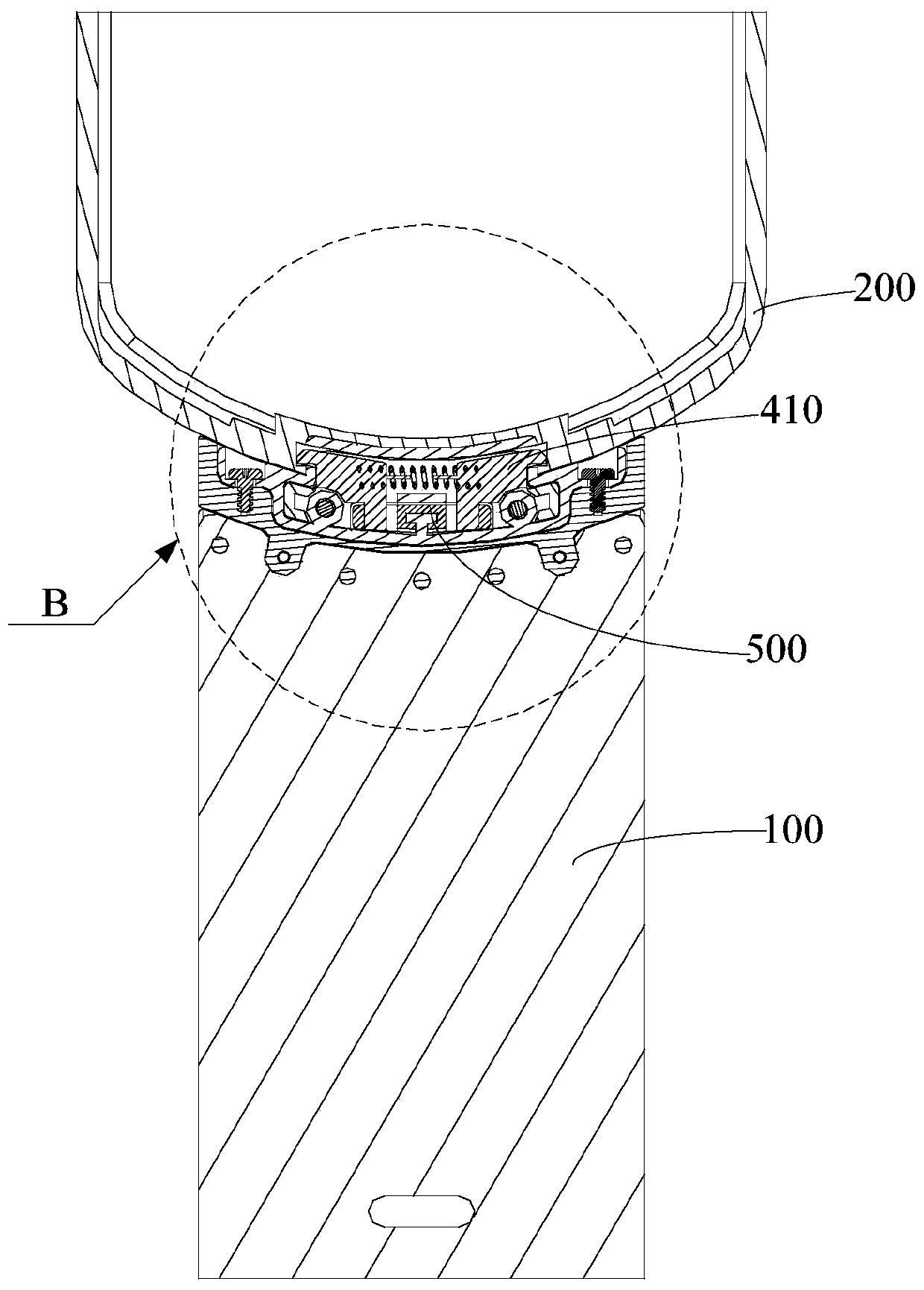 Watchband connecting structure and wearable equipment