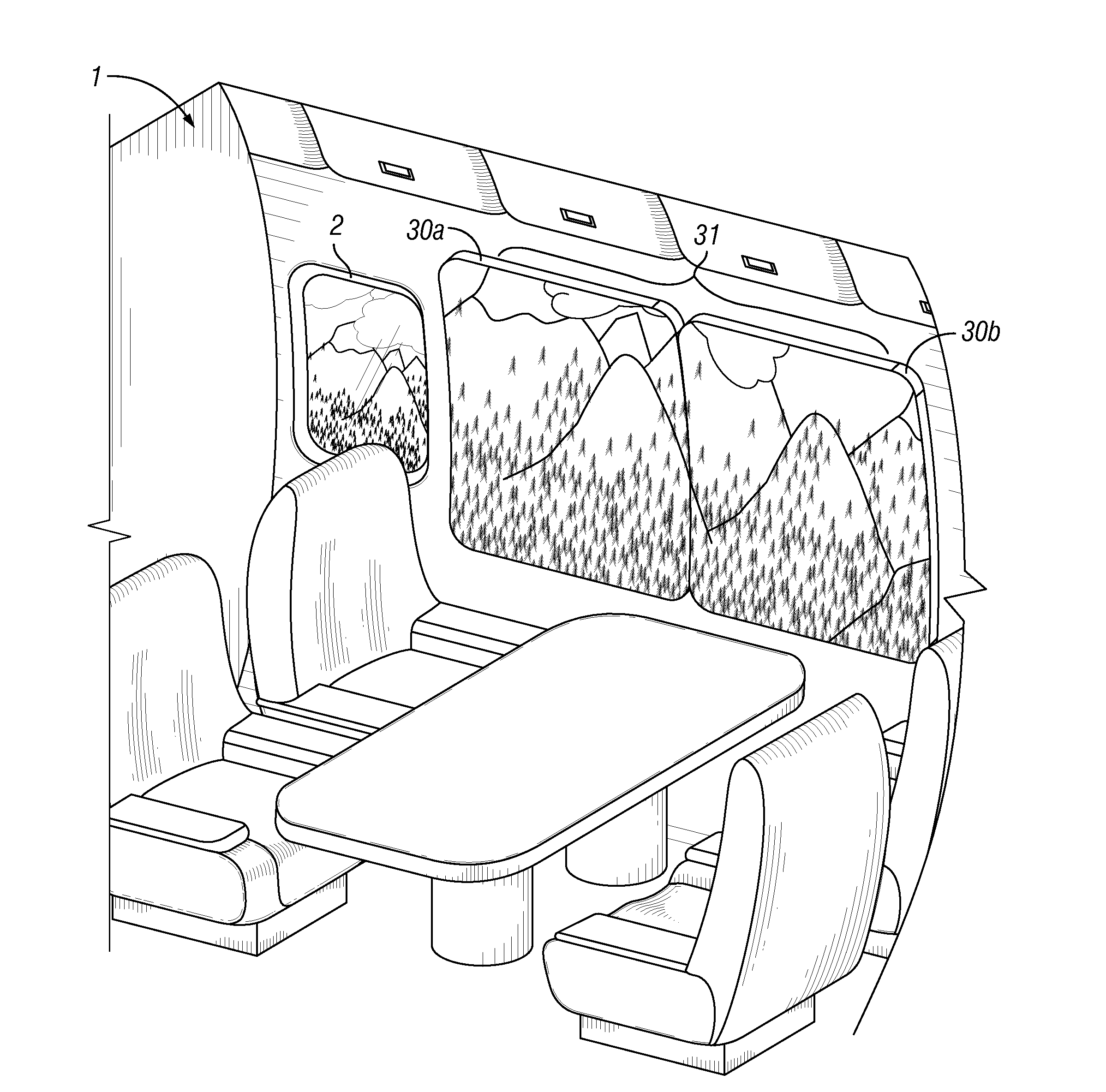 Airplane Cabin Panoramic View System