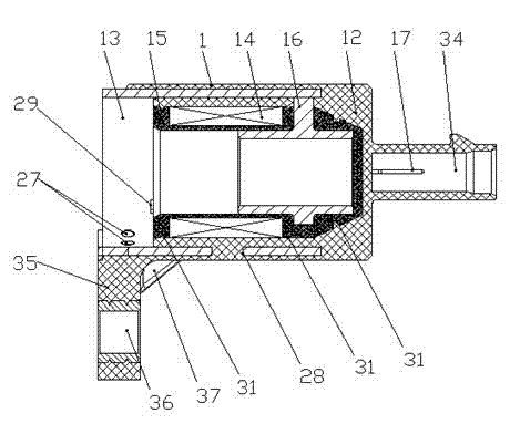 Electric magnet for actuating mechanism magnetic valve of electronic control system of automobile