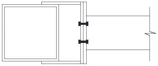 Square steel tube column-H-shaped steel beam end-plate connecting node