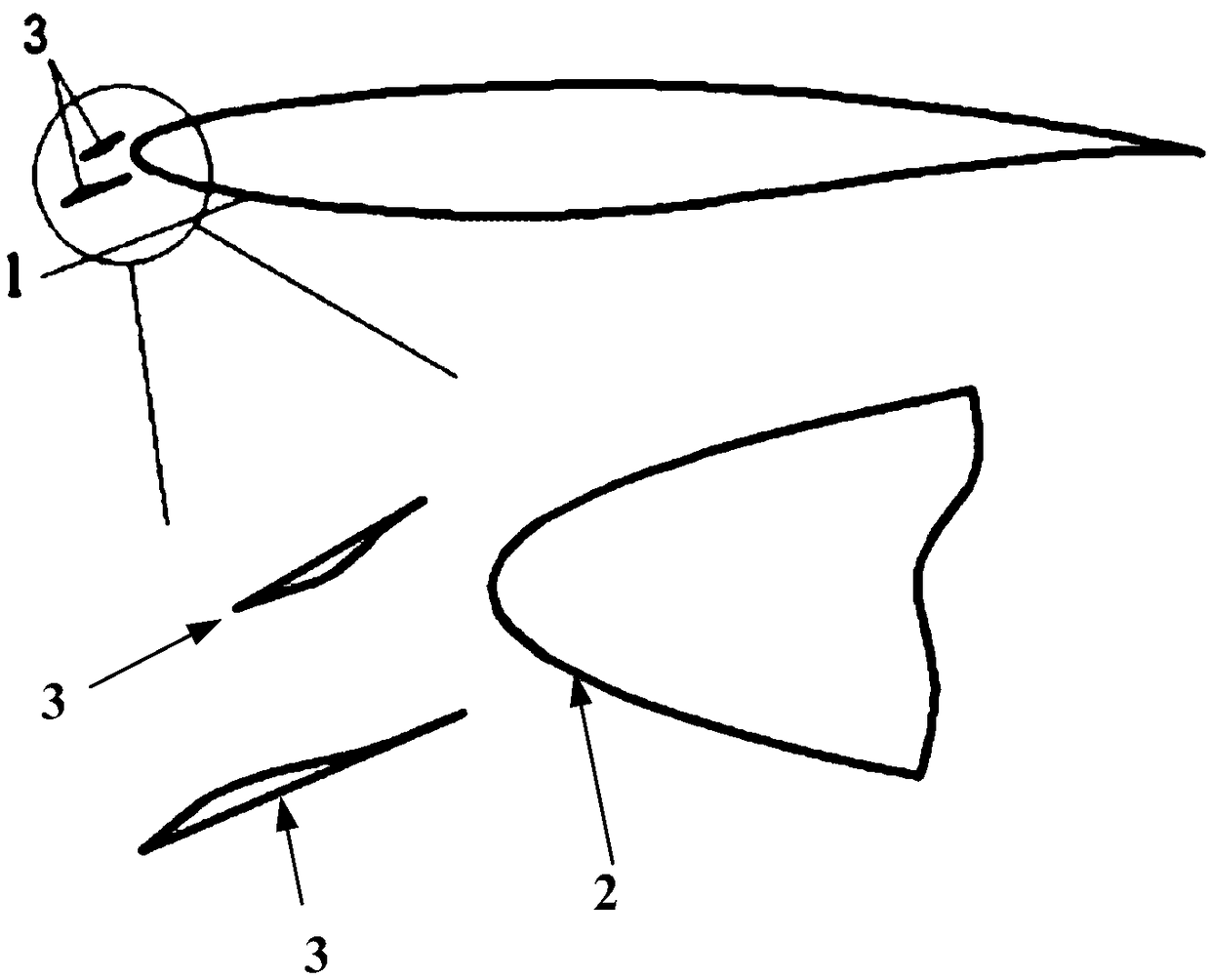Variable wing leading edge combining subsonic aerodynamic performance and supersonic aerodynamic performance