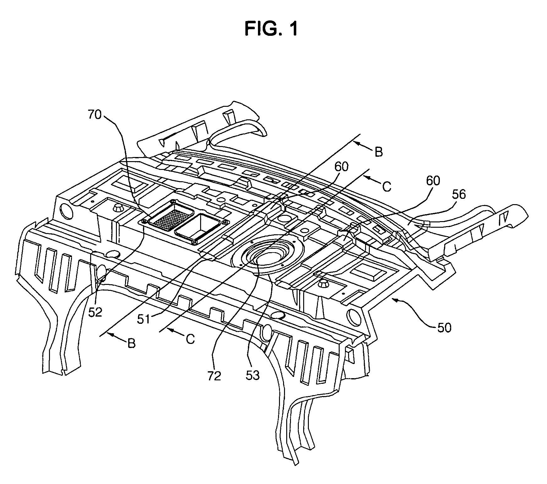 Package tray of vehicles and reinforcing structure thereof