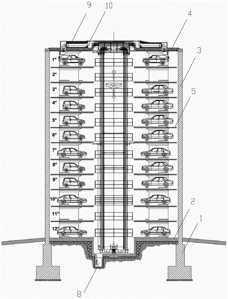 Small car parking storied building capable of achieving remote and accurate control over parking and automatic car parking and picking