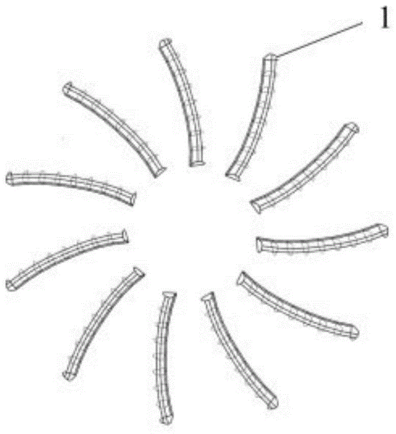 Novel front laterally-inclined guide vane type pump spraying propeller and design method thereof