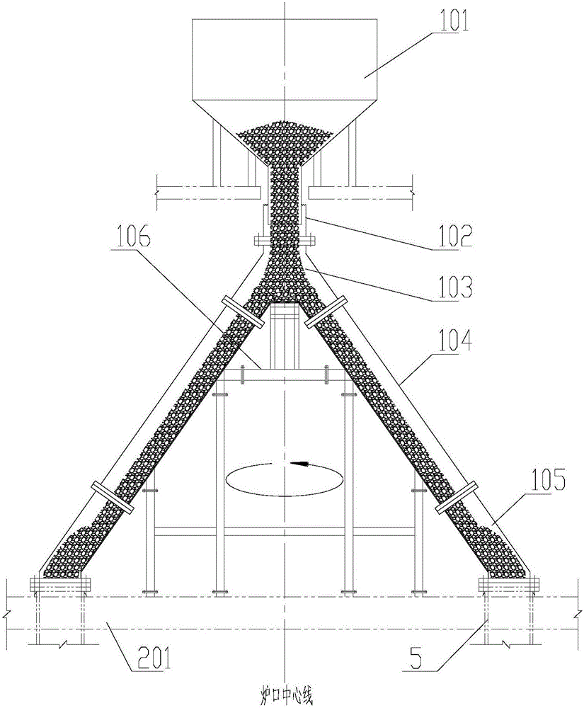 External transmission liquid seal type rotary material distribution device