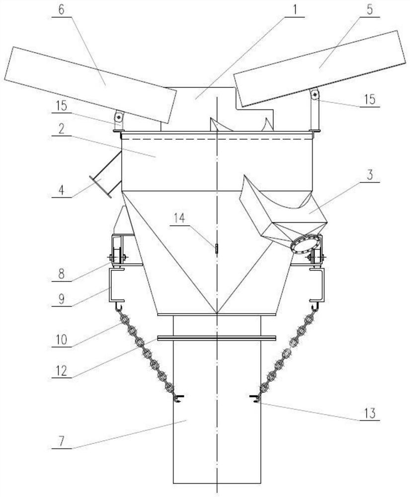 Movable high-temperature shaft kiln receiving hopper and working method thereof