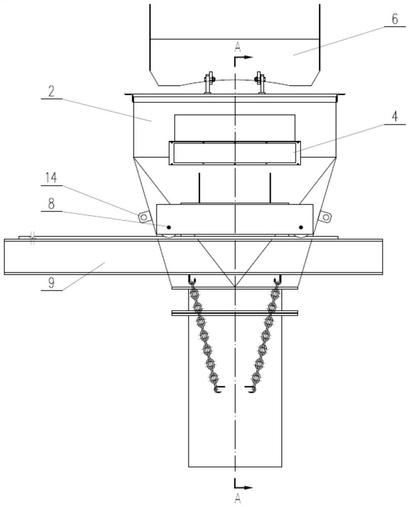 Movable high-temperature shaft kiln receiving hopper and working method thereof