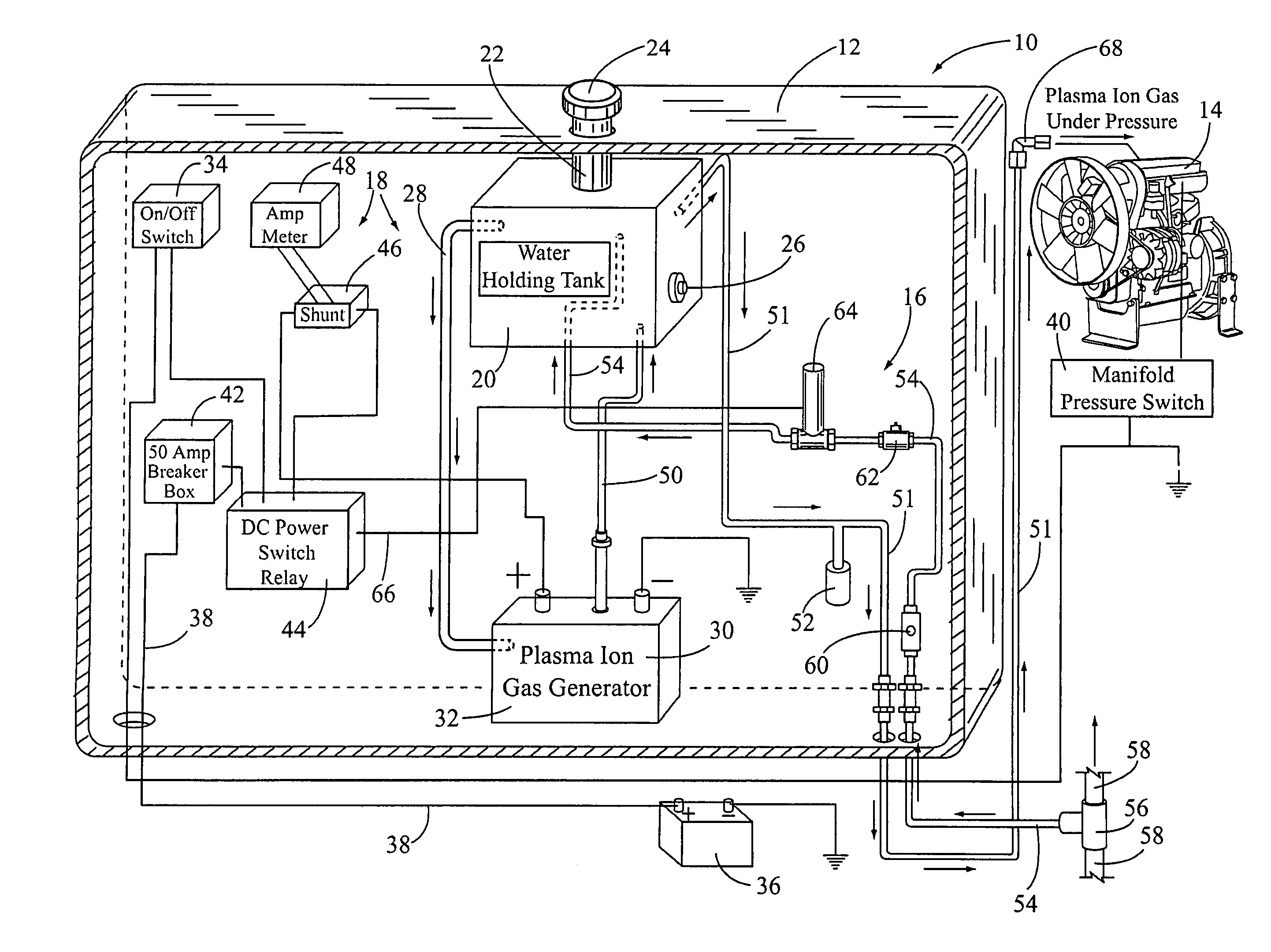 Combination air pressure system and plasma ion gas generator system for turbocharged diesel engine