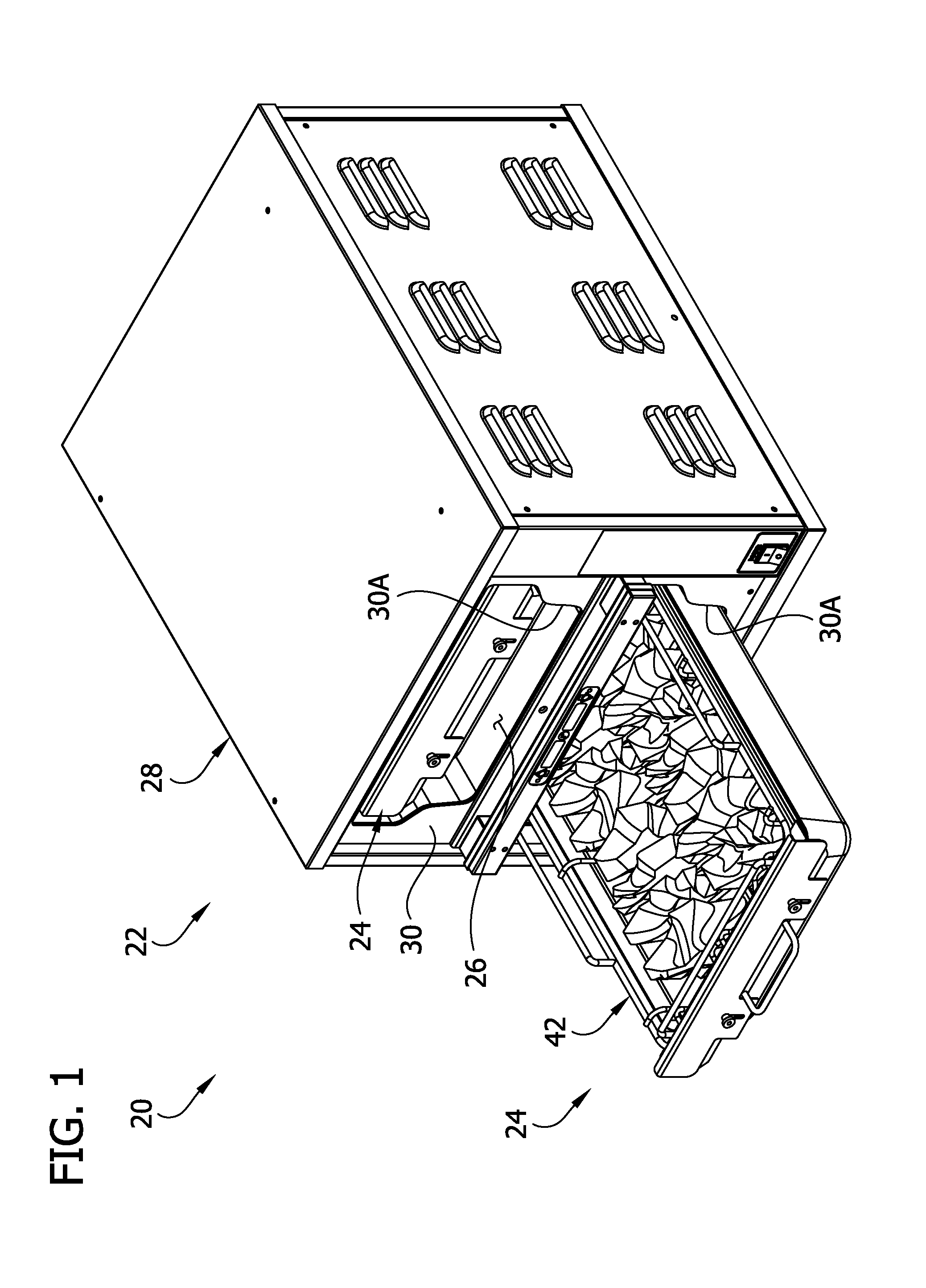 Oven and apparatus for holding a food item in an oven cavity