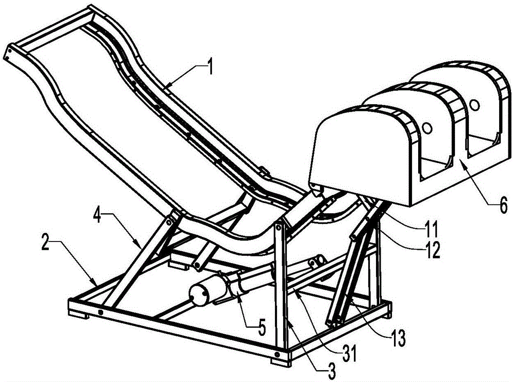 Forward-moving zero-gravity massage chair frame