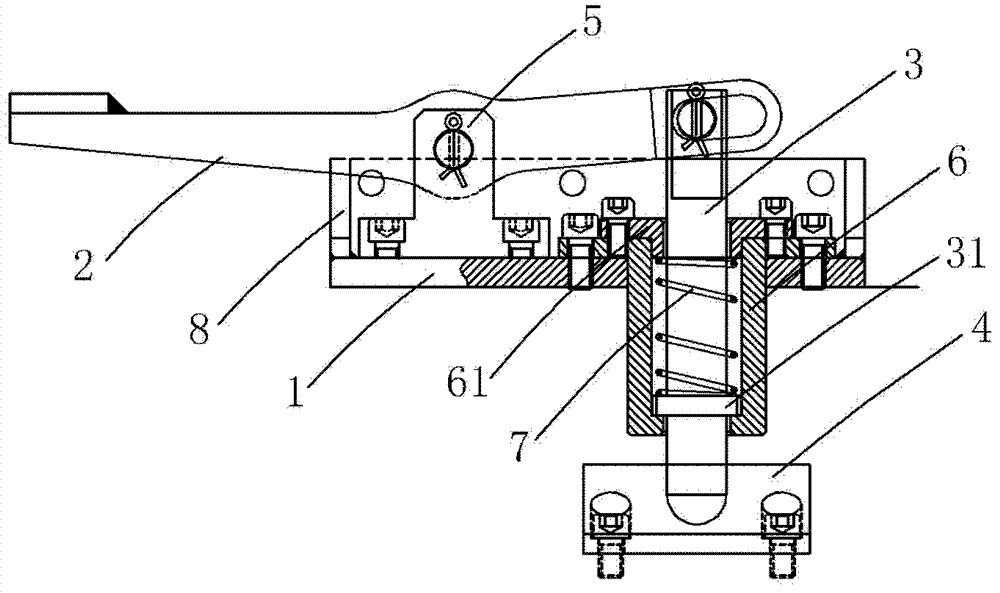 Positioning mechanism of rail guided vehicle for rear axle assembling line of commercial vehicle