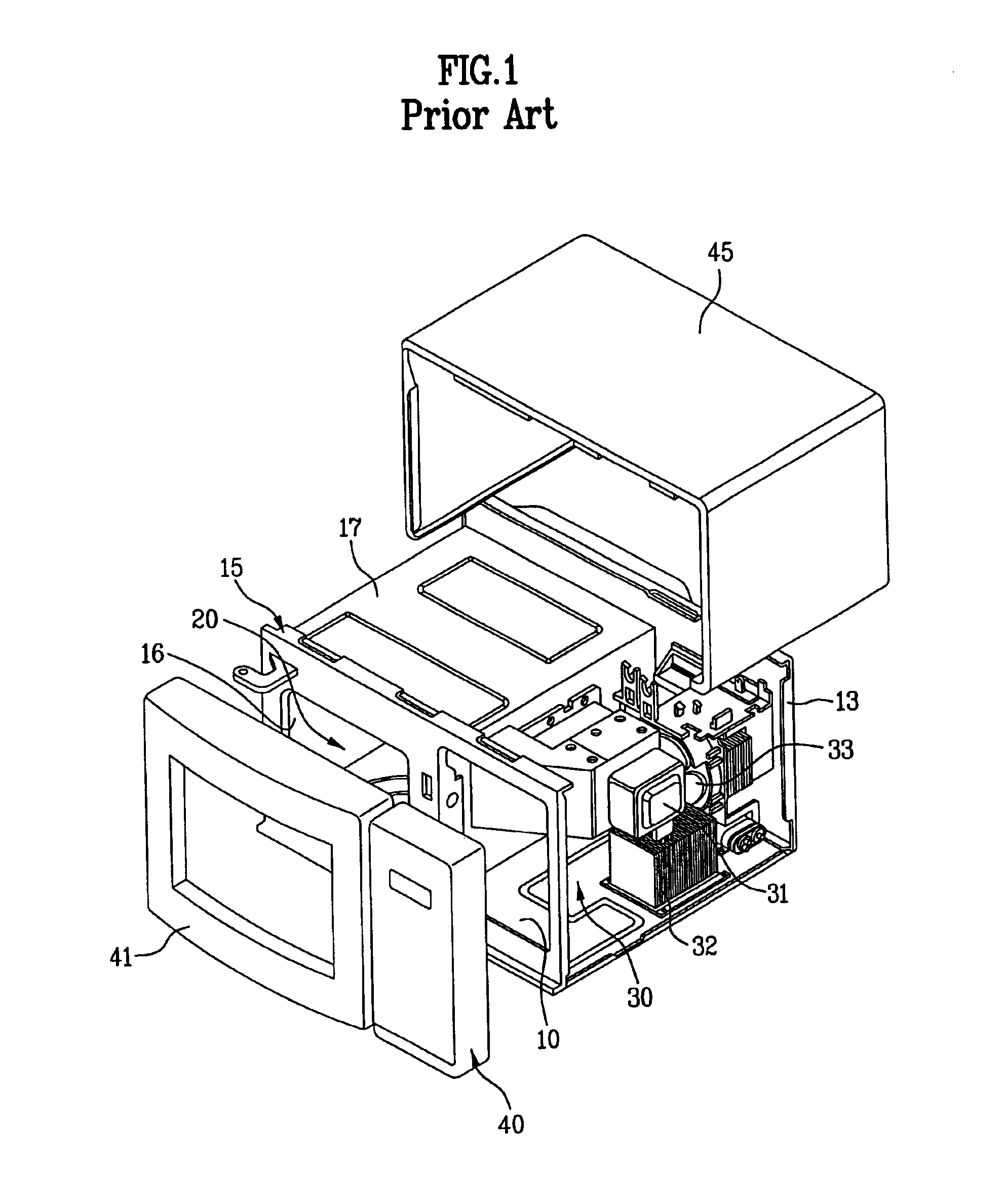 Cooking chamber assembly in microwave oven