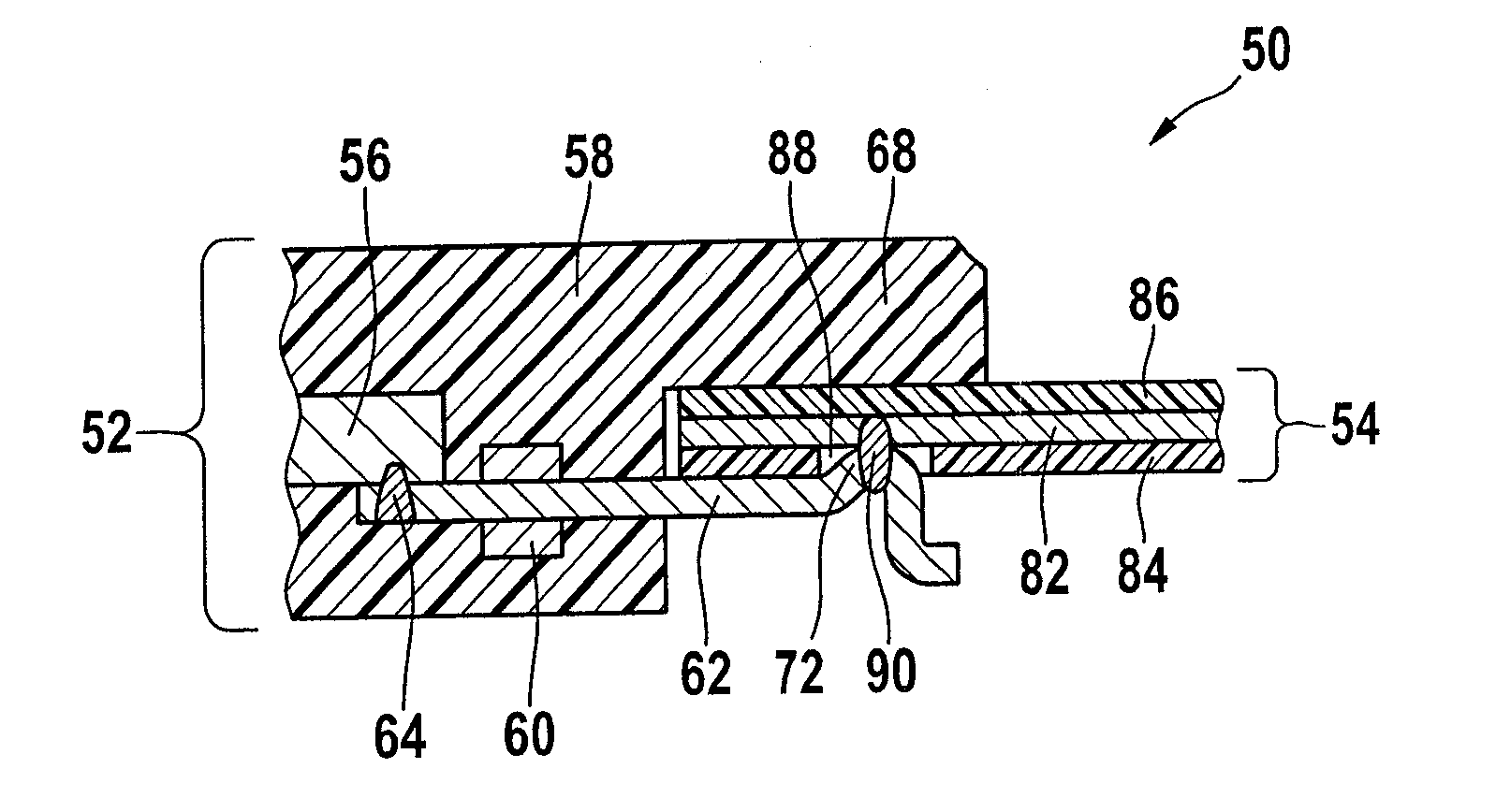 Electrical connection assembly for contacting electronic module