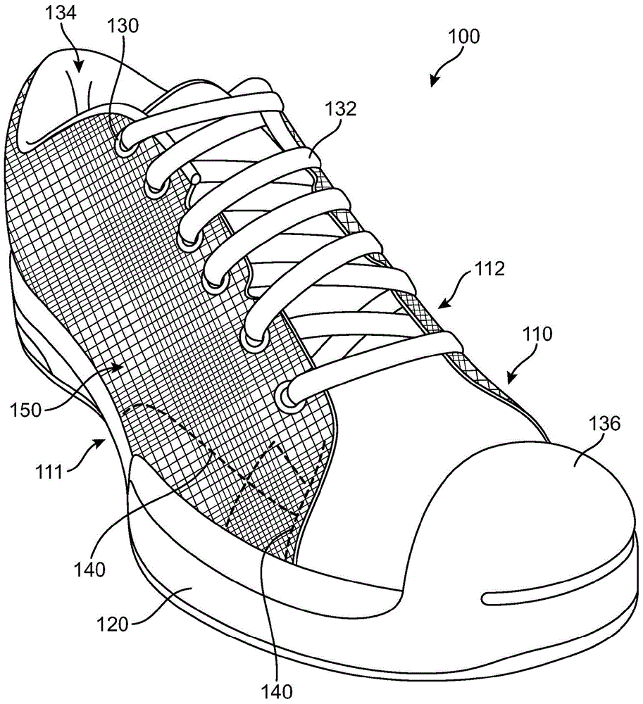 Article of footwear including an upper having a mesh material