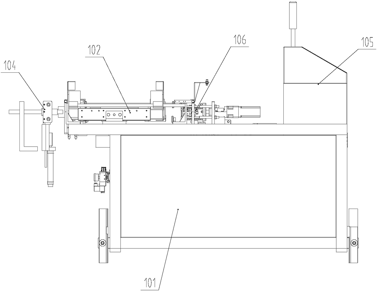 A smoke pipe automatic welding cap machine