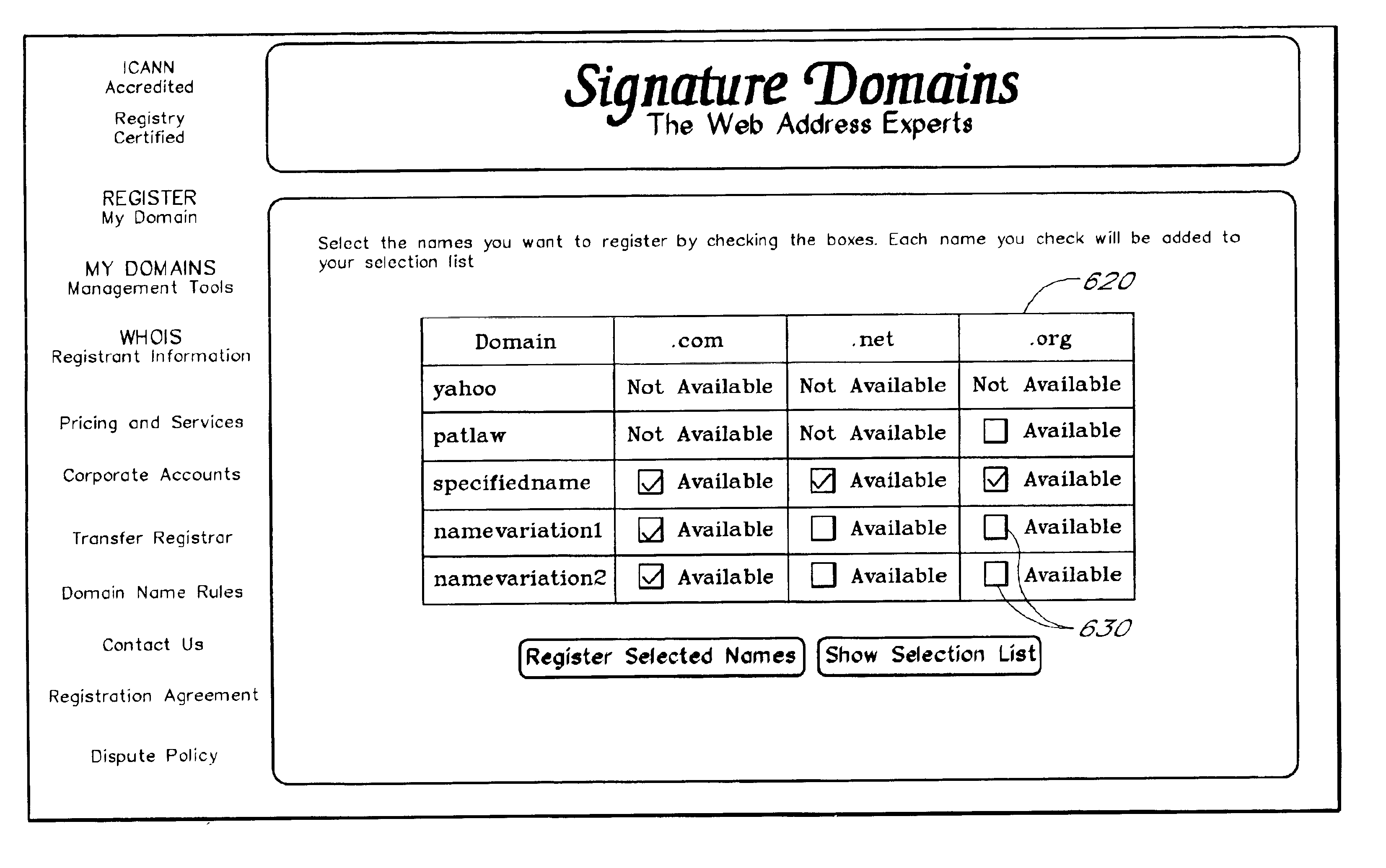 Internet domain name registration system