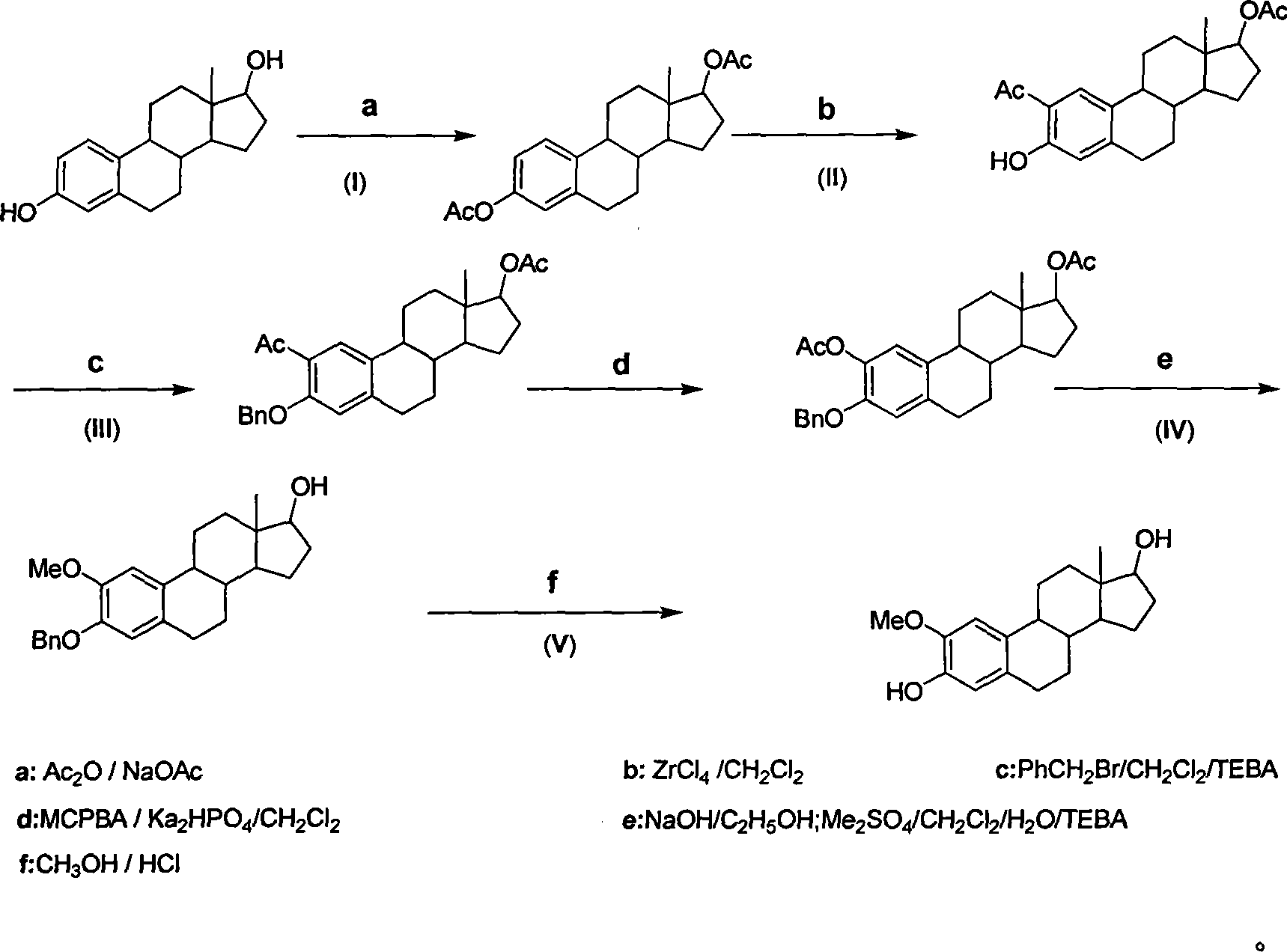 Method for synthesizing 2-methoxy estradiol