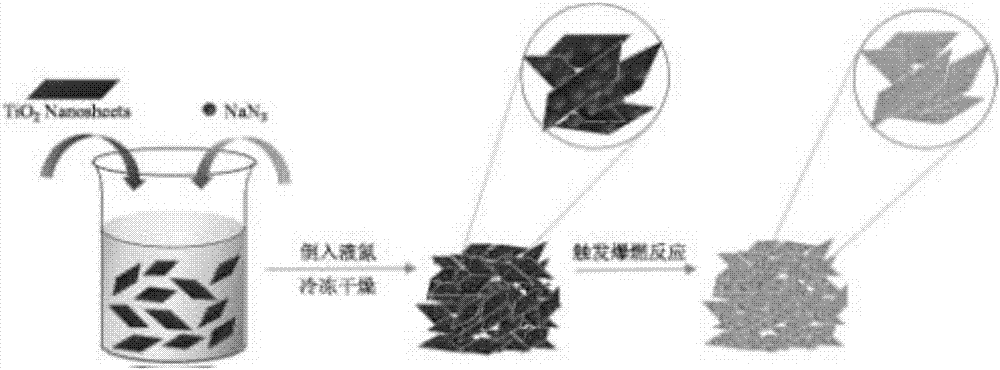 Ultrafast preparation method of N and Ti&lt;3+&gt; codoped porous TiO2 nanosheet