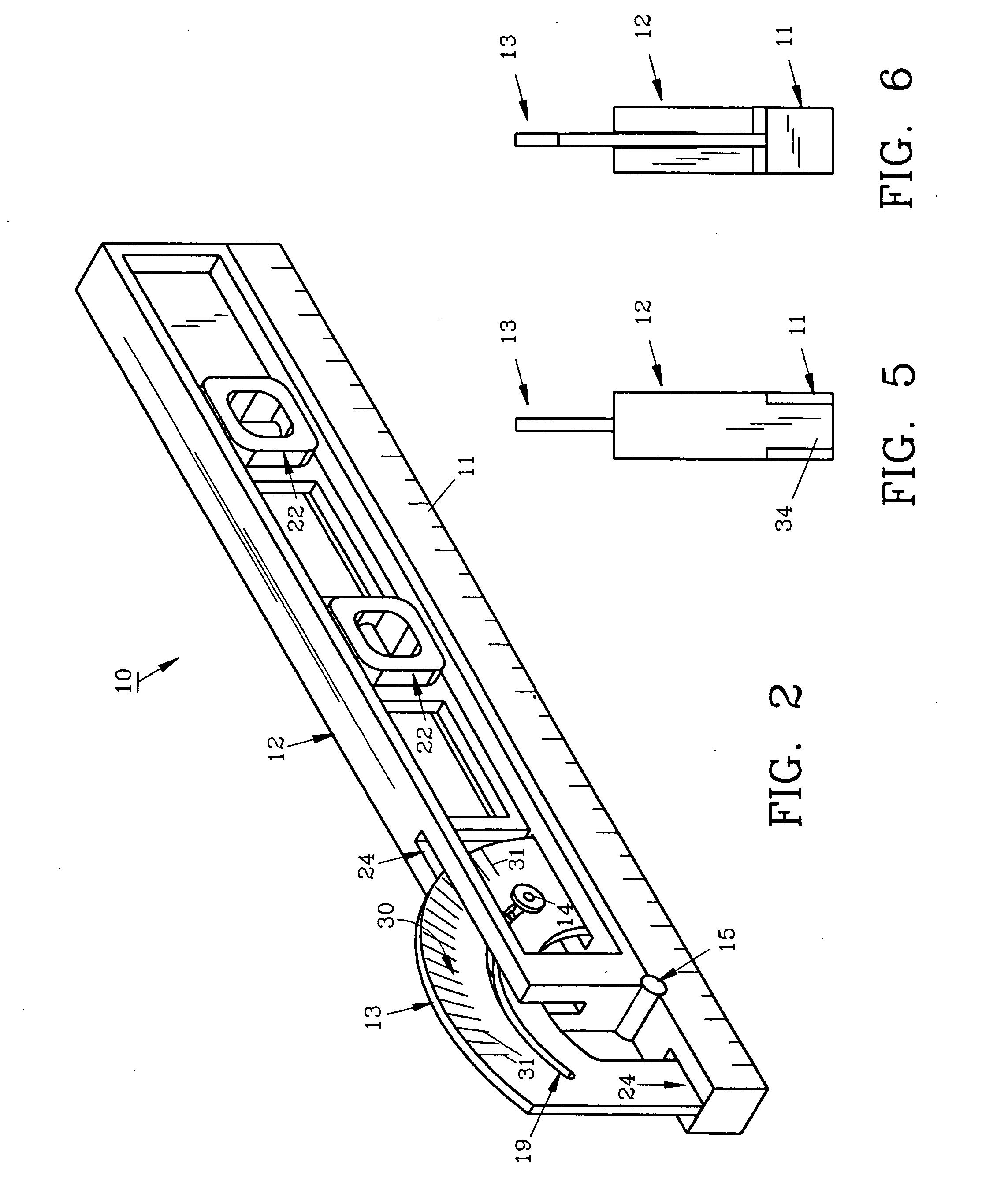 Angle measuring device and guide