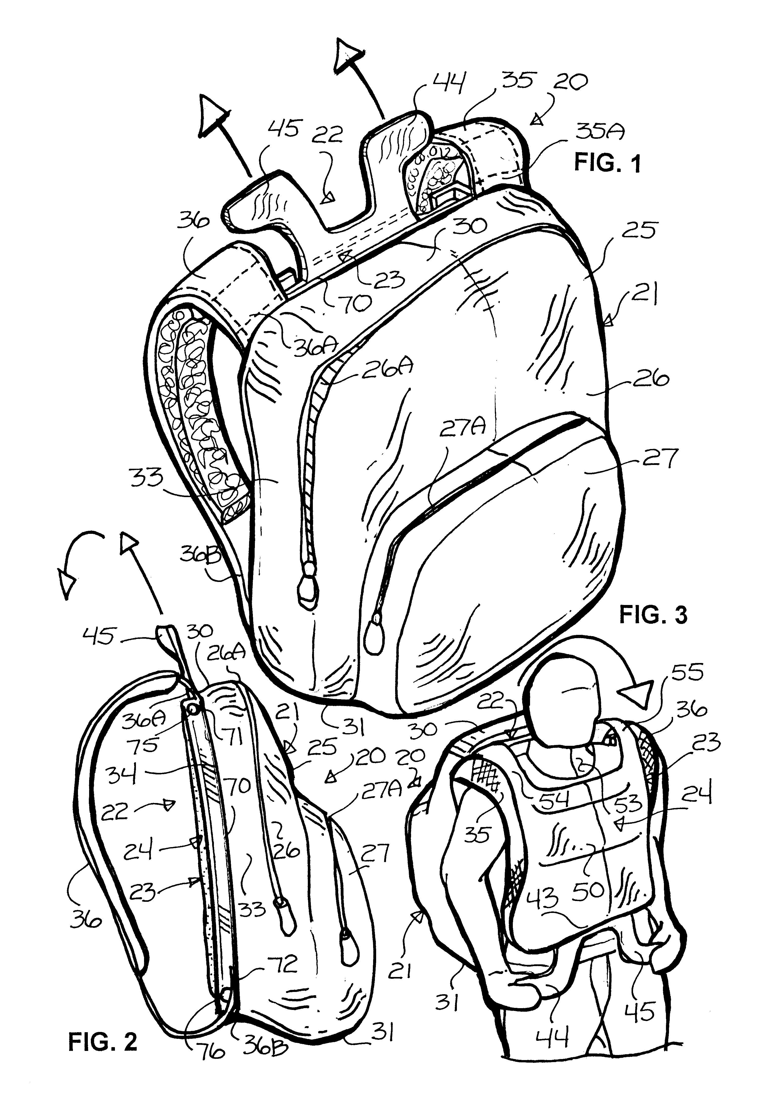 Backpack with deployable armor
