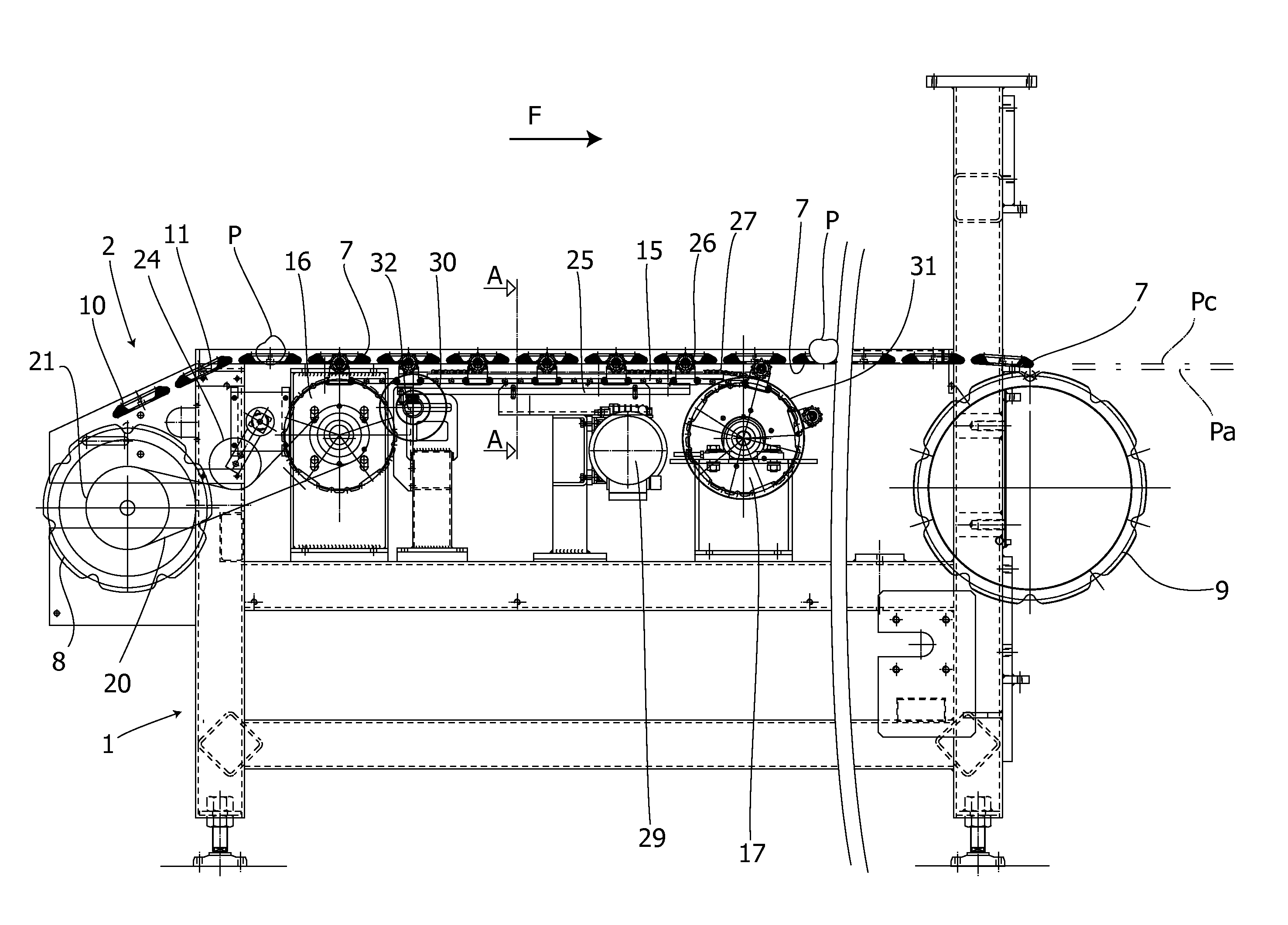 Apparatus for positioning multiple-lane fruit, especially peaches