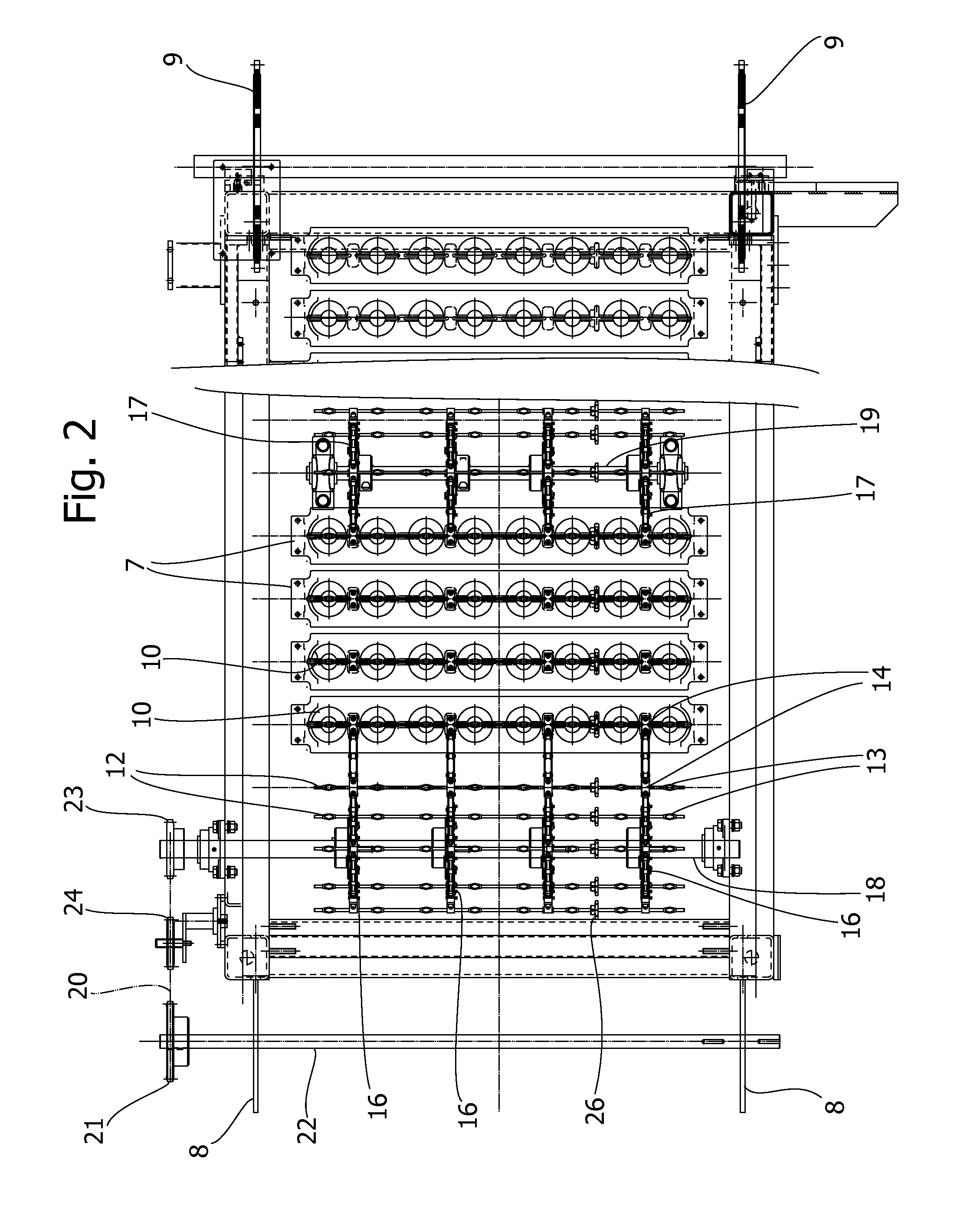 Apparatus for positioning multiple-lane fruit, especially peaches