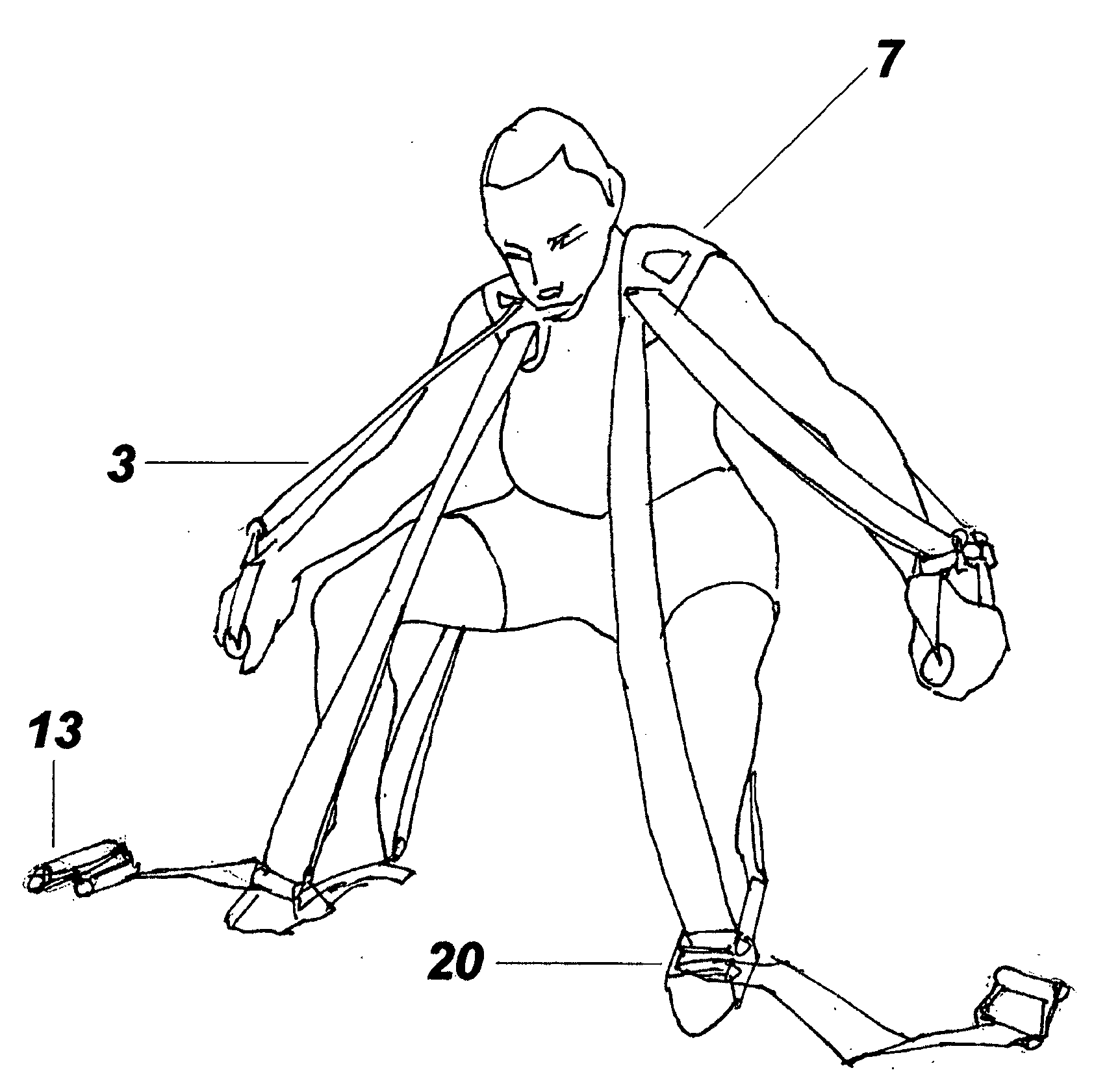 Rubber belt musculoskeletal training device