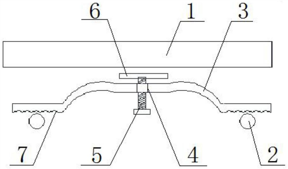 Anti-rollover arch-shaped piece and trapezoid piece combination device using cantilever I-shaped steel embedded ring