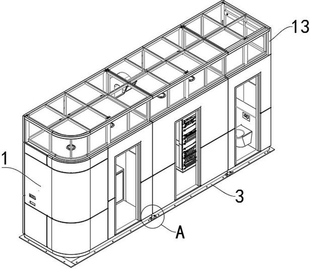 Assembled bus station service room