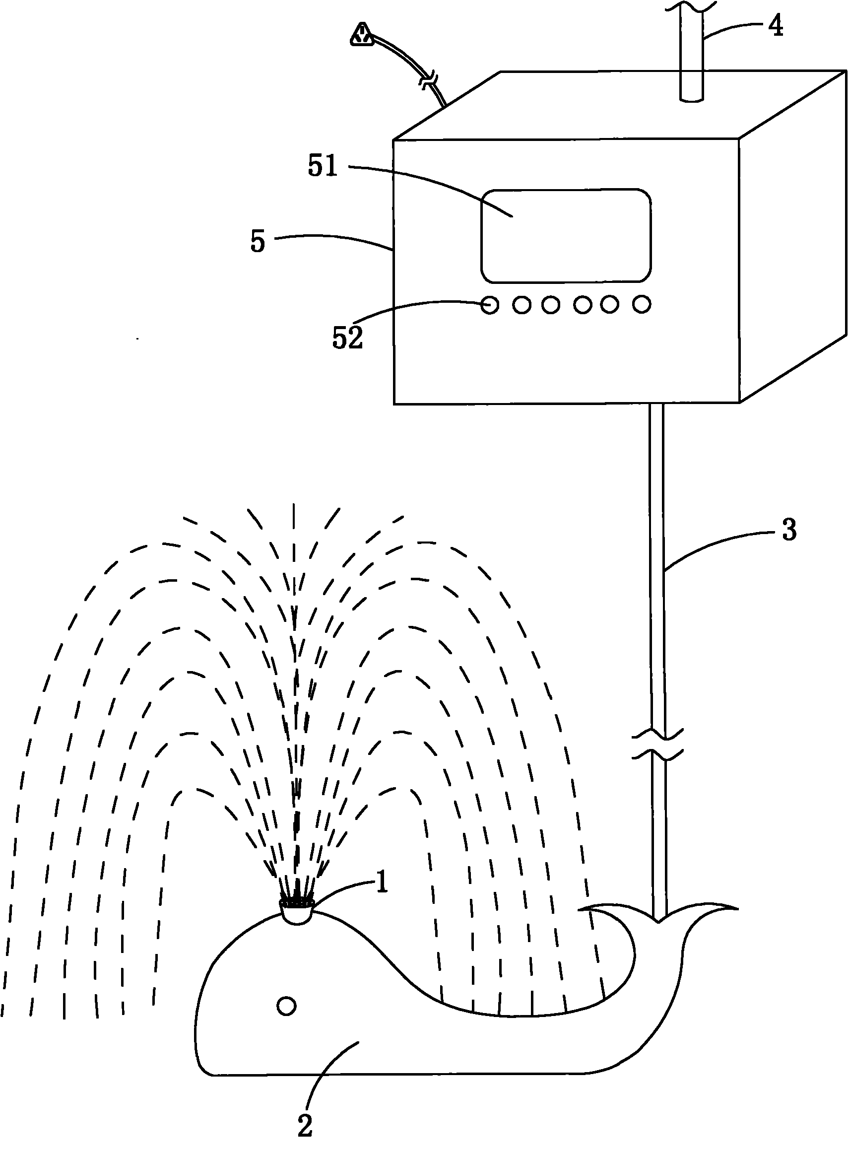 Upward water-jet type domestic shower